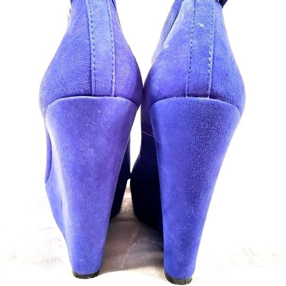 JESSICA SIMPSON BLUE SUEDE PLATFORMS SIZE 7B - Picture 6 of 7